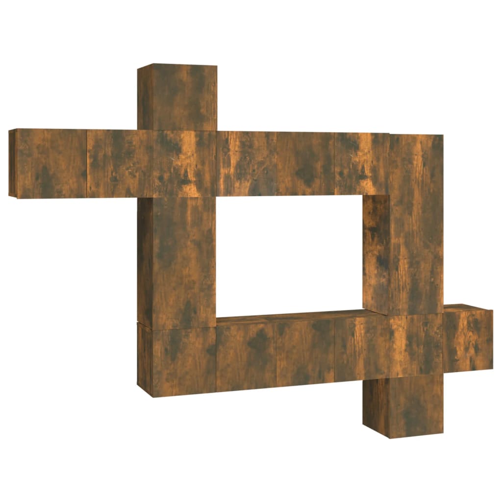 Ensemble de meubles TV 10 pcs Chêne fumé Bois d'ingénierie - XIOS