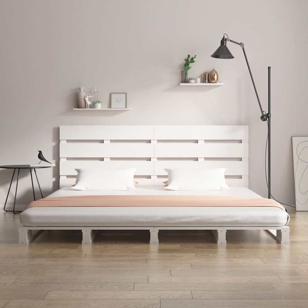 Cadre de lit sans matelas blanc 180x200 cm bois massif de pin