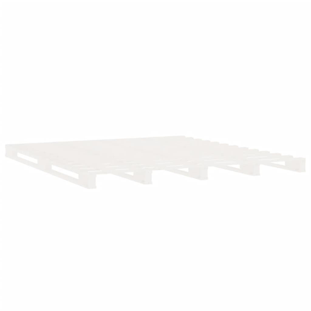Cadre de lit sans matelas blanc 200x200 cm bois massif de pin - XIOS