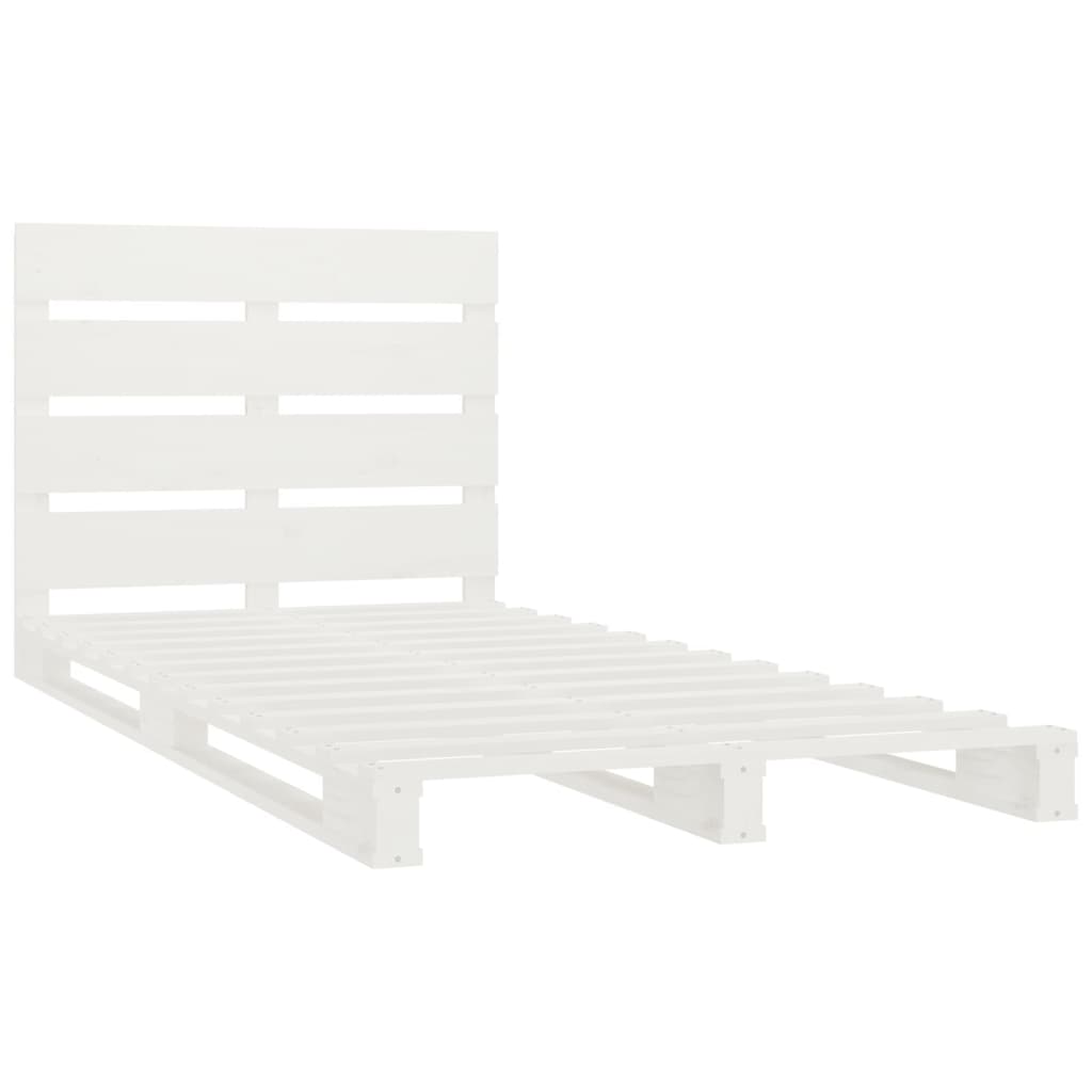 Cadre de lit sans matelas blanc 75x190 cm bois de pin massif - XIOS