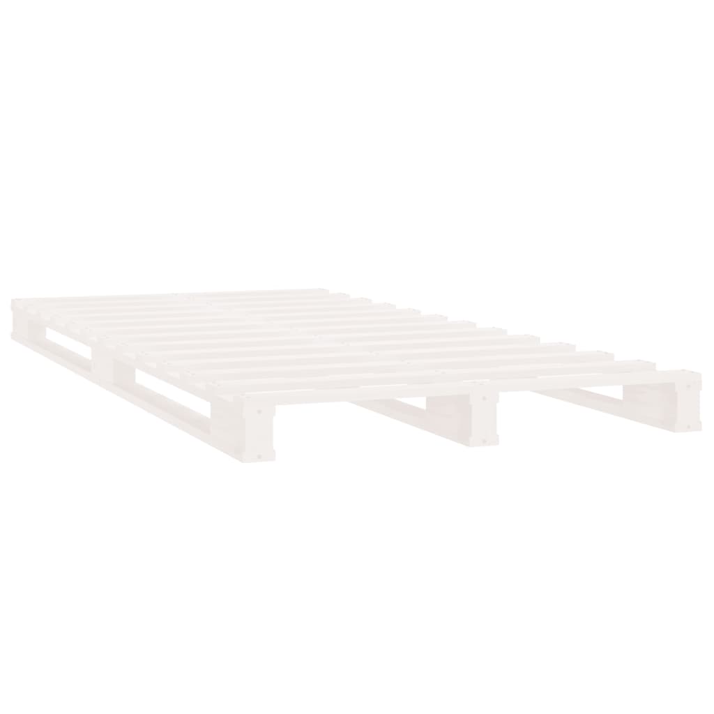 Cadre de lit sans matelas blanc 75x190 cm bois de pin massif - XIOS
