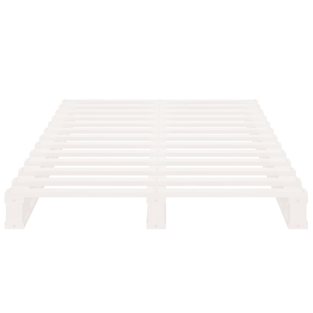 Cadre de lit sans matelas blanc 75x190 cm bois de pin massif - XIOS