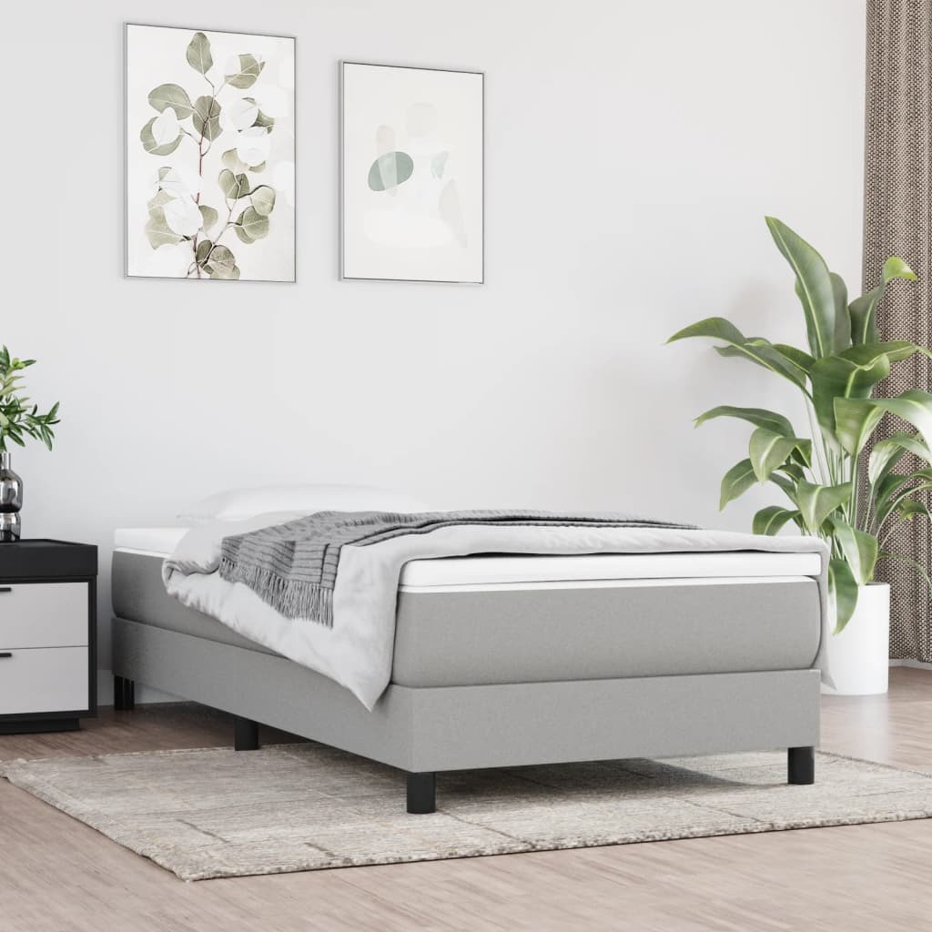 Matelas de lit à ressorts ensachés fermeté moyenne Gris clair 80x200x20cm Tissu - XIOS