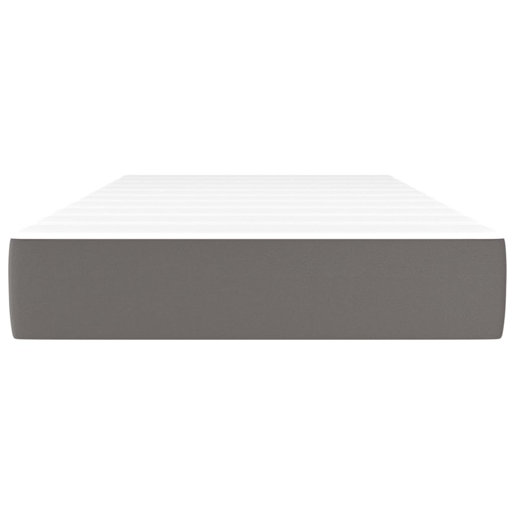 Matelas de lit à ressorts ensachés fermeté moyenne Gris 80x200x20 cm Similicuir - XIOS