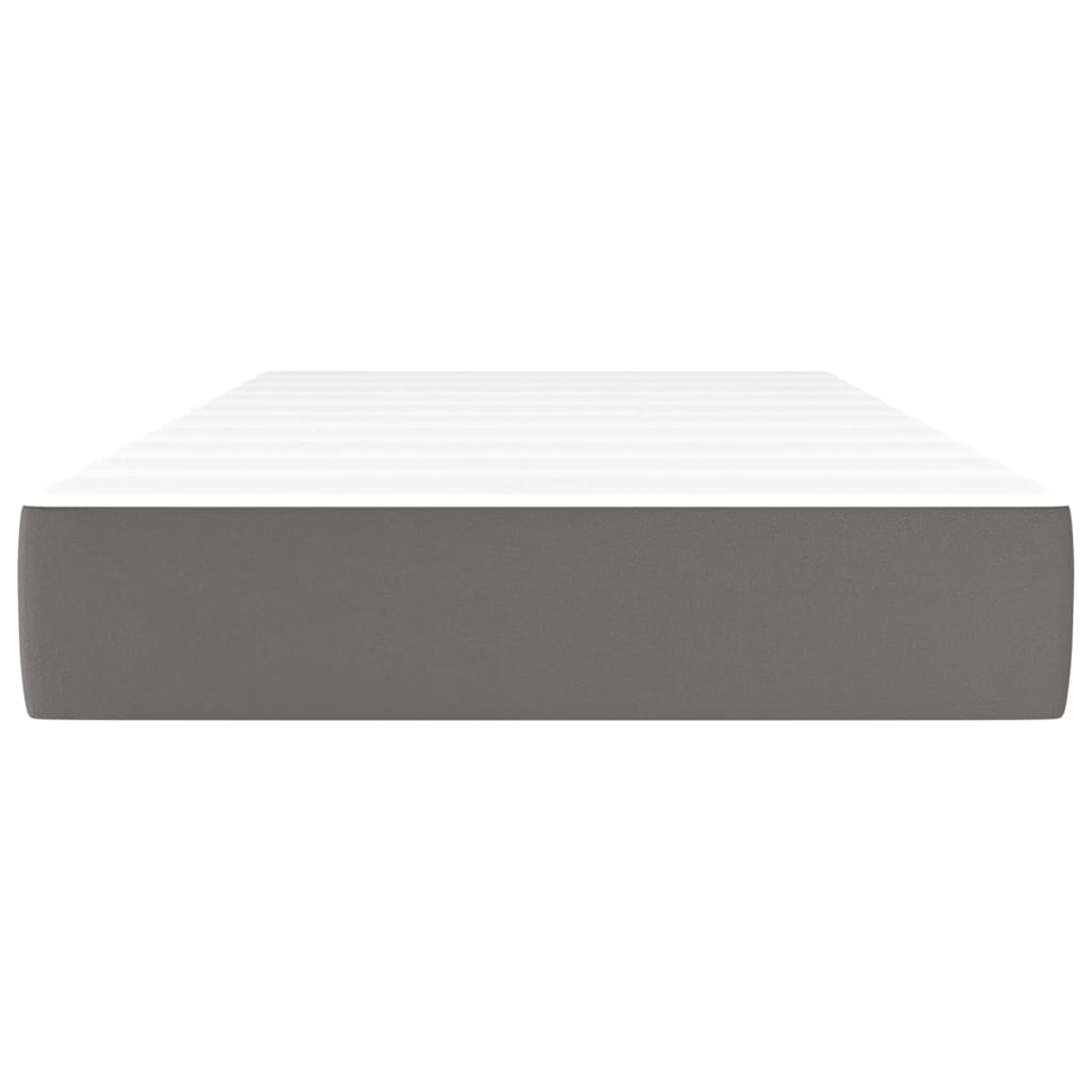 Matelas de lit à ressorts ensachés fermeté moyenne Gris 90x190x20 cm Similicuir - XIOS
