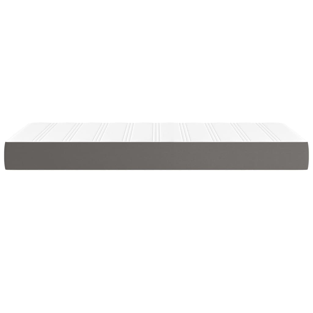 Matelas de lit à ressorts ensachés fermeté moyenne Gris 90x190x20 cm Similicuir - XIOS
