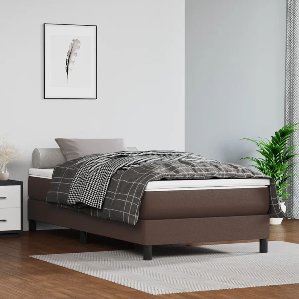 Matelas de lit à ressorts ensachés fermeté moyenne Marron 90x200x20 cm - XIOS