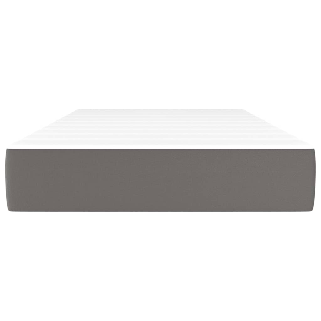 Matelas de lit à ressorts ensachés fermeté moyenne Gris 90x200x20 cm Similicuir - XIOS