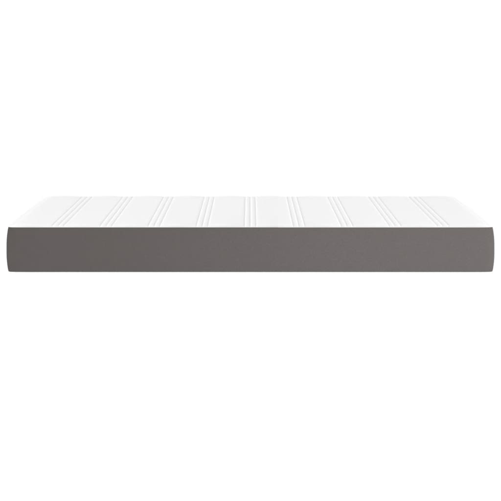 Matelas de lit à ressorts ensachés fermeté moyenne Gris 90x200x20 cm Similicuir - XIOS