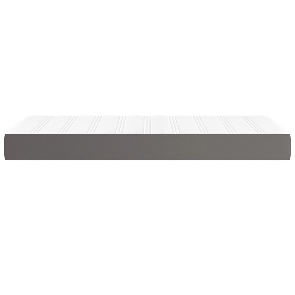 Matelas de lit à ressorts ensachés fermeté moyenne Gris 100x200x20cm Similicuir - XIOS