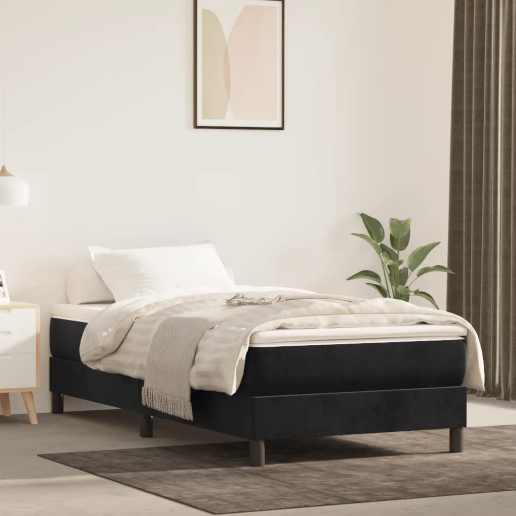 Matelas de lit à ressorts ensachés fermeté moyenne Noir 100x200x20 cm Velours - XIOS