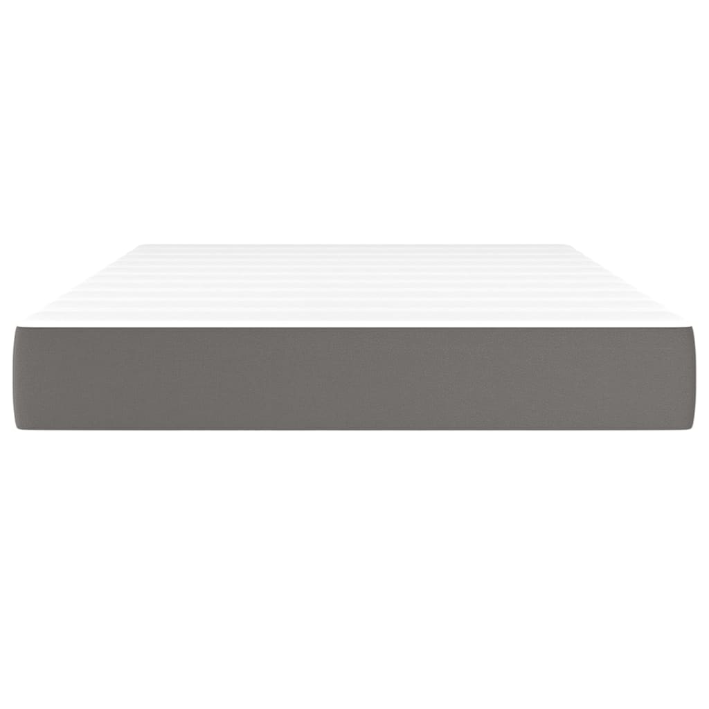 Matelas de lit à ressorts ensachés fermeté moyenne Gris 120x200x20cm Similicuir - XIOS