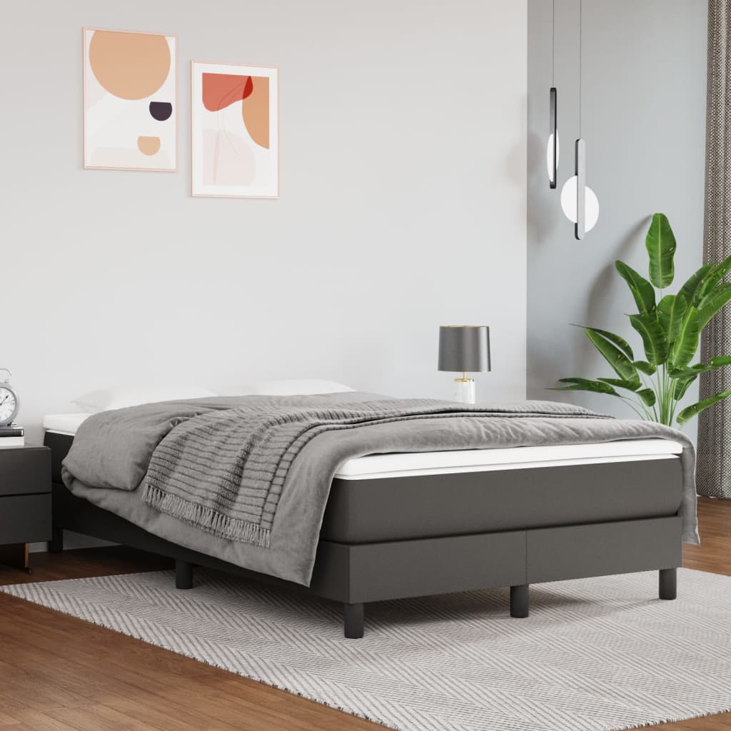 Matelas de lit à ressorts ensachés fermeté moyenne Gris 120x200x20cm Similicuir - XIOS