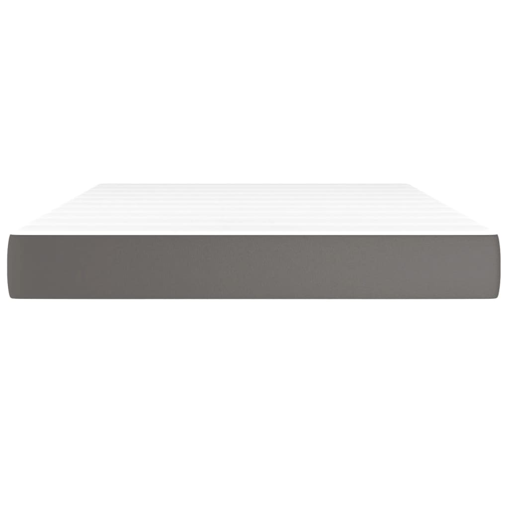 Matelas de lit à ressorts ensachés fermeté moyenne Gris 140x190x20cm Similicuir - XIOS