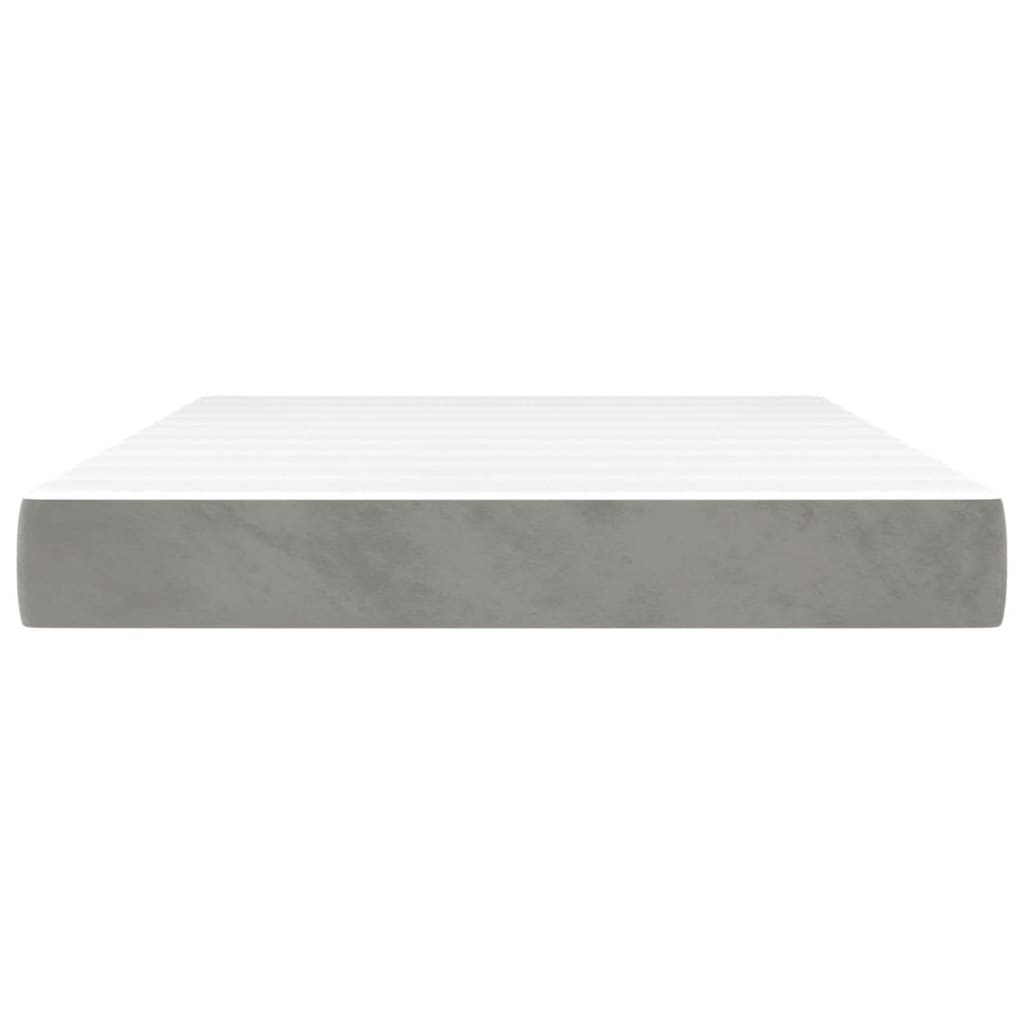 Matelas de lit à ressorts ensachés fermeté moyenne Gris clair 140x190x20 cm