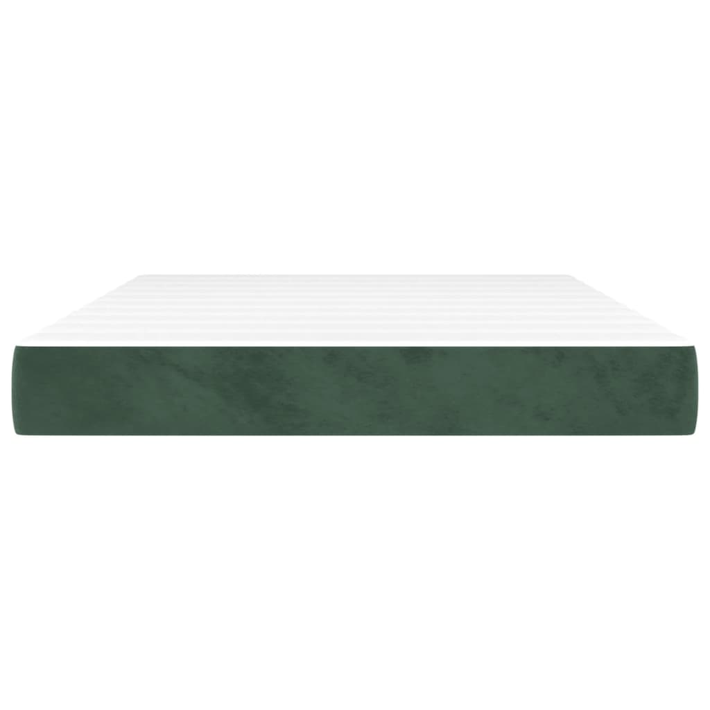 Matelas de lit à ressorts ensachés fermeté moyenne Vert foncé 140x190x20 cm