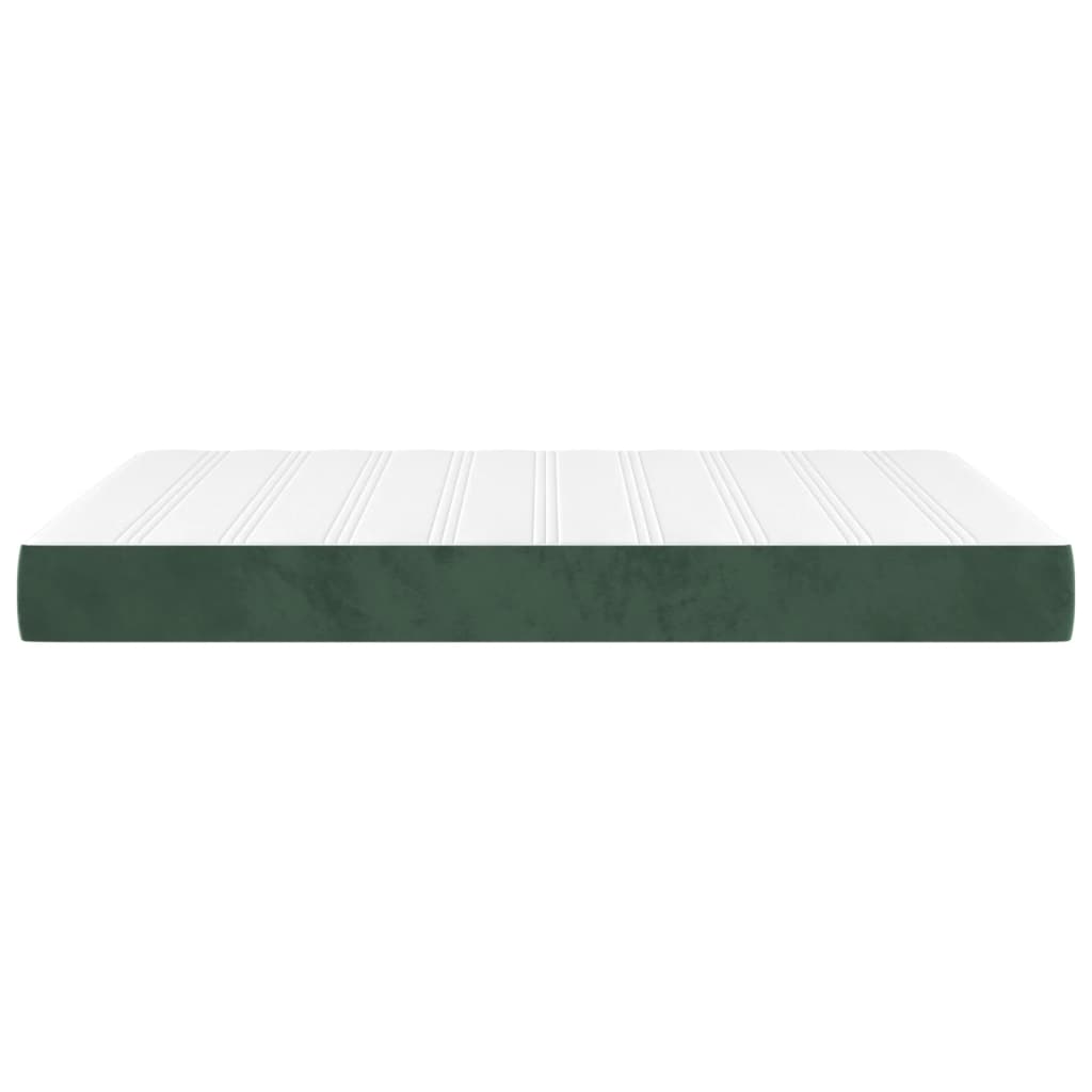 Matelas de lit à ressorts ensachés fermeté moyenne Vert foncé 140x190x20 cm