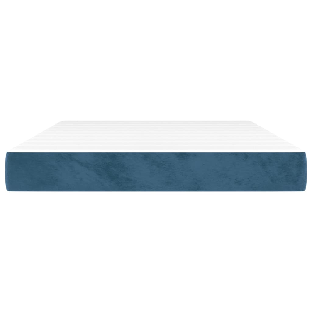 Matelas de lit à ressorts ensachés fermeté moyenne Bleu foncé 140x190x20 cm