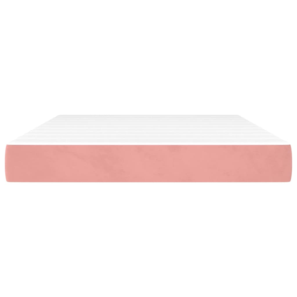 Matelas de lit à ressorts ensachés fermeté moyenne Rose 140x190x20 cm Velours