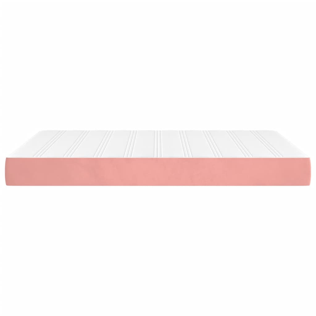 Matelas de lit à ressorts ensachés fermeté moyenne Rose 140x190x20 cm Velours