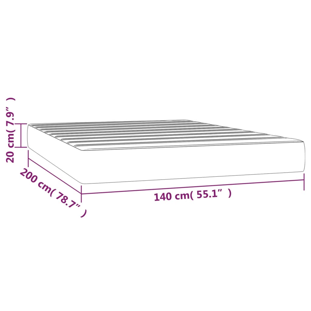 Matelas de lit à ressorts ensachés fermeté moyenne Bleu 140x200x20 cm Tissu - XIOS