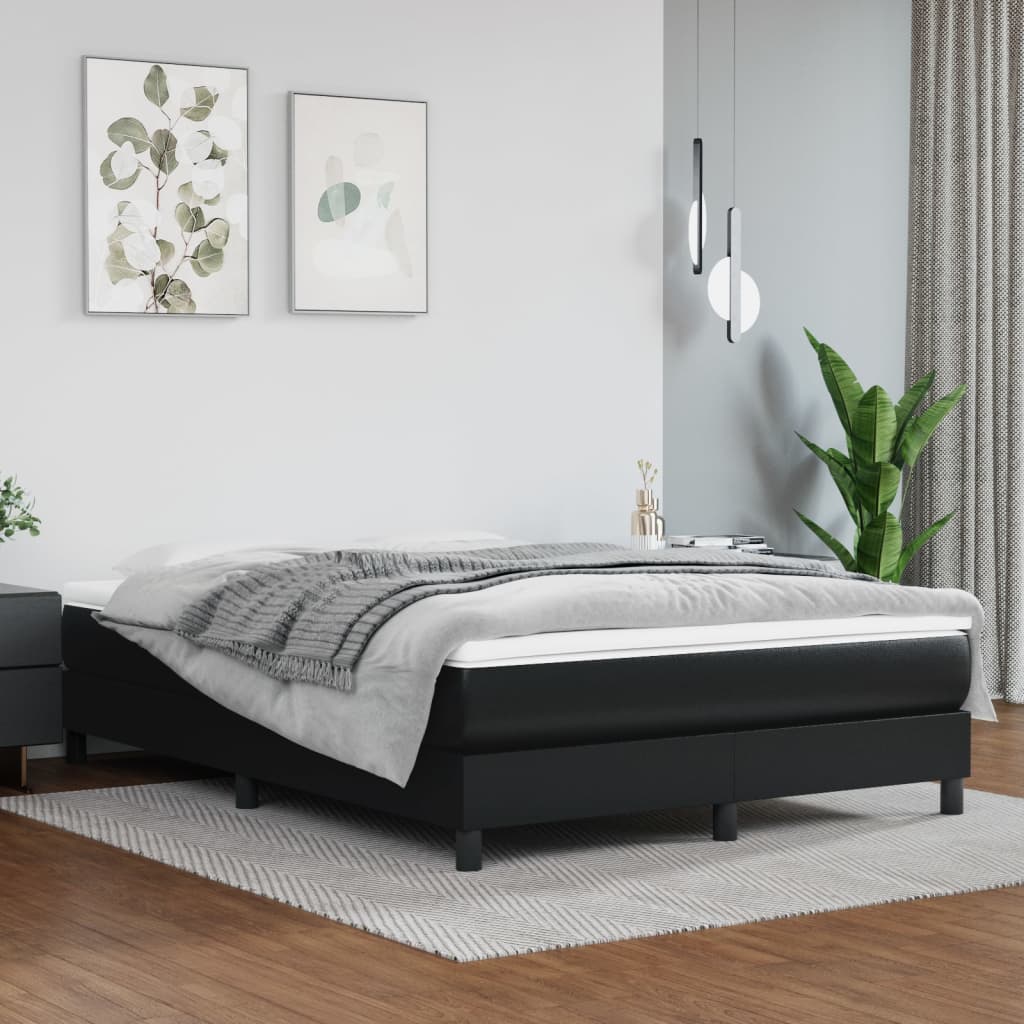 Matelas de lit à ressorts ensachés fermeté moyenne Noir 140x200x20cm Similicuir - XIOS