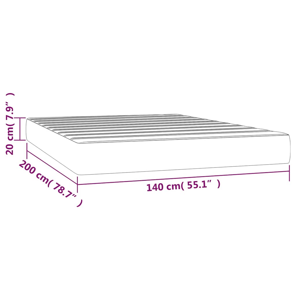 Matelas à ressorts ensachés mi-ferme blanc 140x200x20 cm