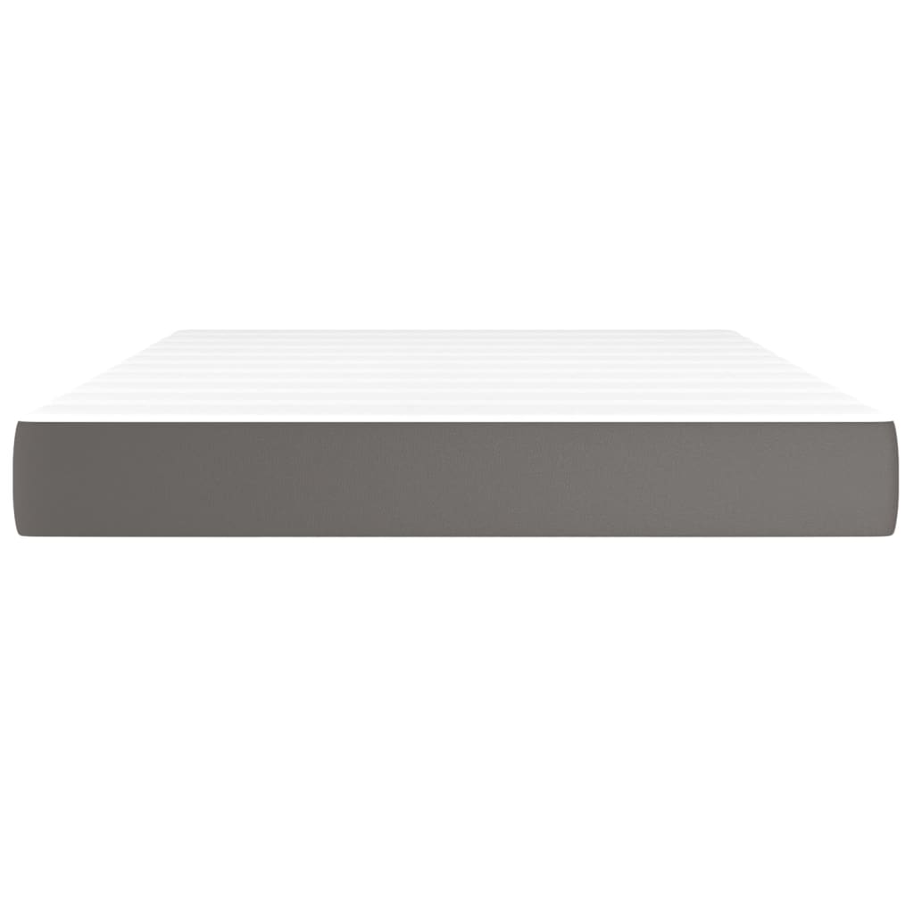 Matelas de lit à ressorts ensachés fermeté moyenne Gris 140x200x20cm Similicuir - XIOS