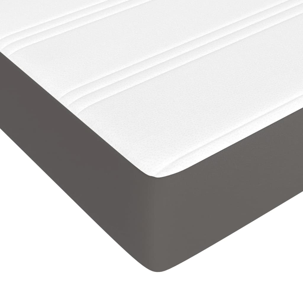 Matelas de lit à ressorts ensachés fermeté moyenne Gris 140x200x20cm Similicuir - XIOS