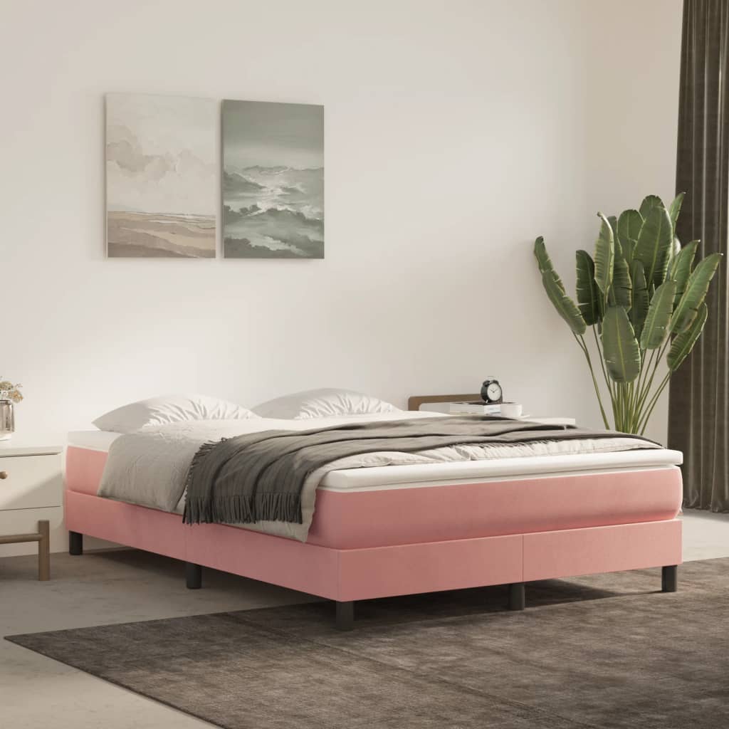 Matelas de lit à ressorts ensachés fermeté moyenne Rose 140x200x20 cm Velours - XIOS
