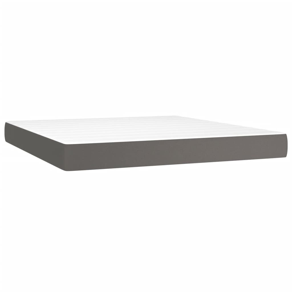 Matelas de lit à ressorts ensachés fermeté moyenne Gris 160x200x20cm Similicuir - XIOS