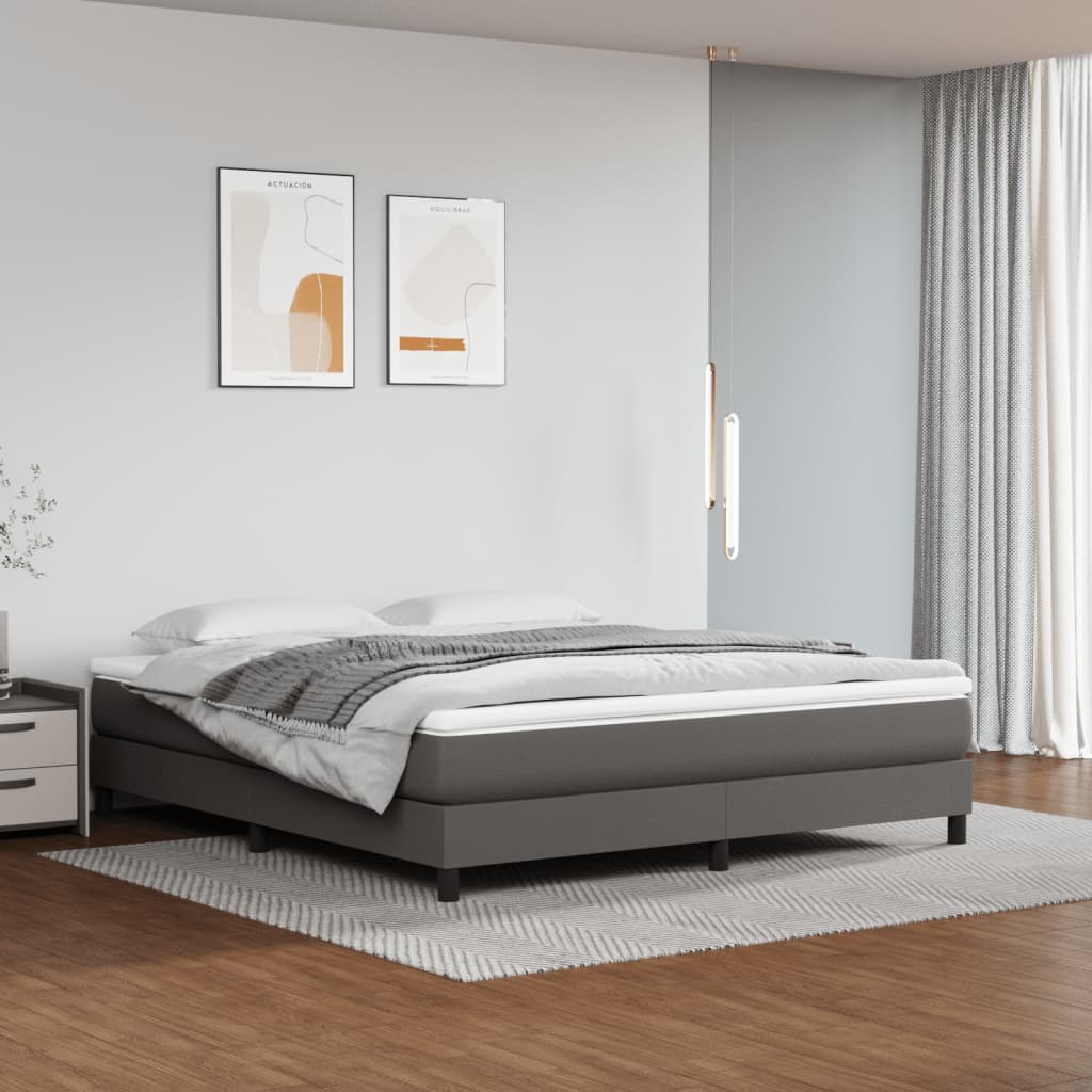 Matelas de lit à ressorts ensachés fermeté moyenne Gris 160x200x20cm Similicuir - XIOS