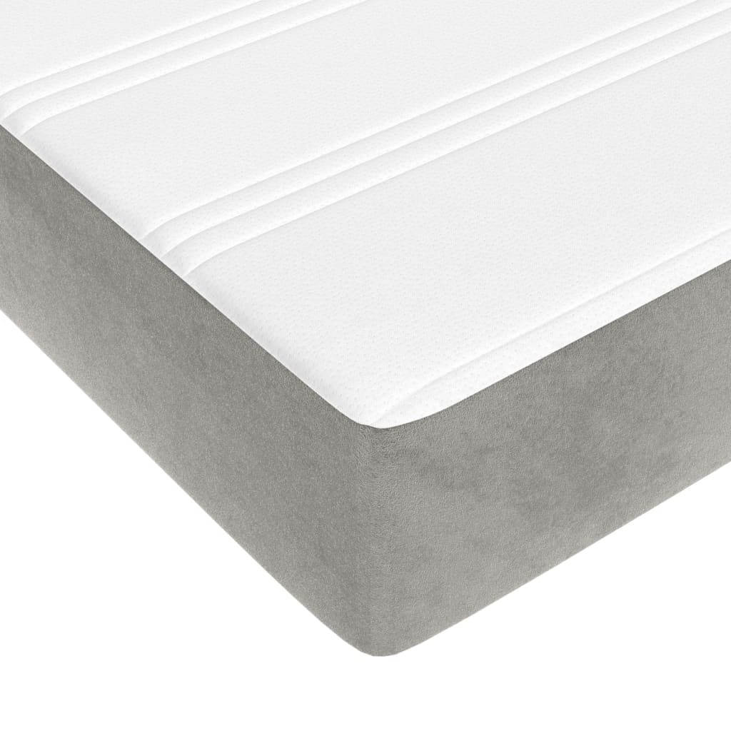Matelas de lit à ressorts ensachés fermeté moyenne Gris clair 160x200x20 cm - XIOS