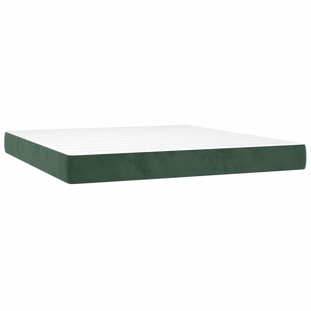 Matelas à ressorts ensachés mi-ferme Vert foncé 160x200x20 cm