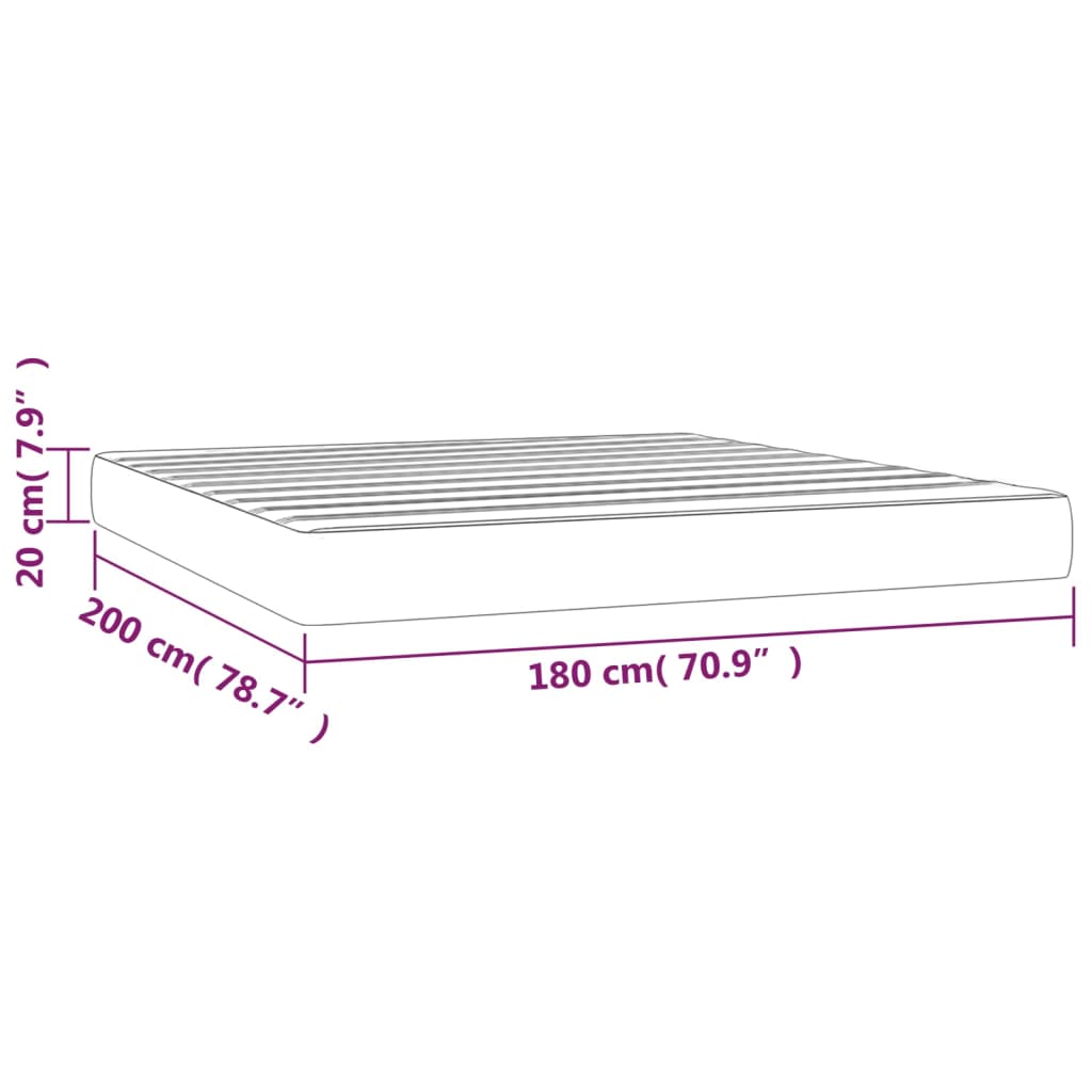 Matelas de lit à ressorts ensachés fermeté moyenne Bleu 180x200x20 cm Tissu - XIOS