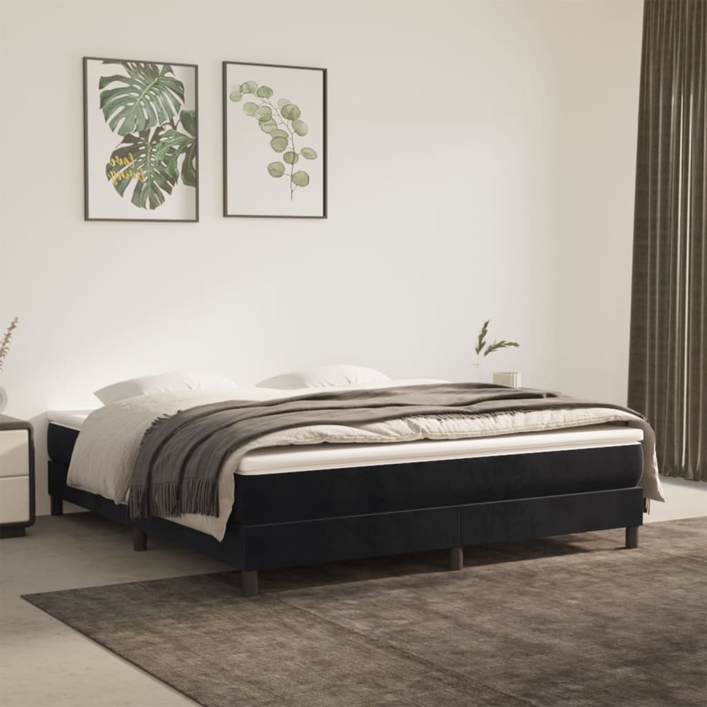 Matelas de lit à ressorts ensachés Noir 180x200x20 cm Velours - XIOS