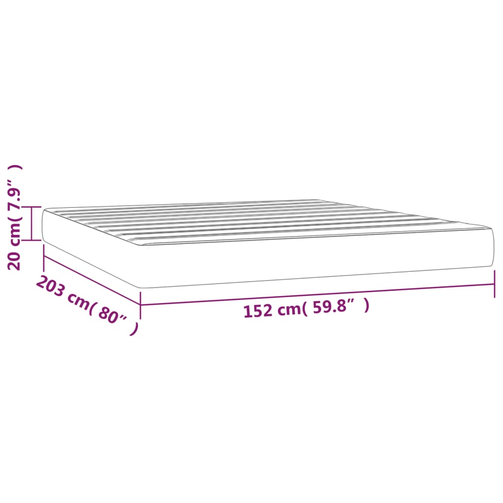 Matelas de lit à ressorts ensachés fermeté moyenne 152x203x20 cm tissu - XIOS