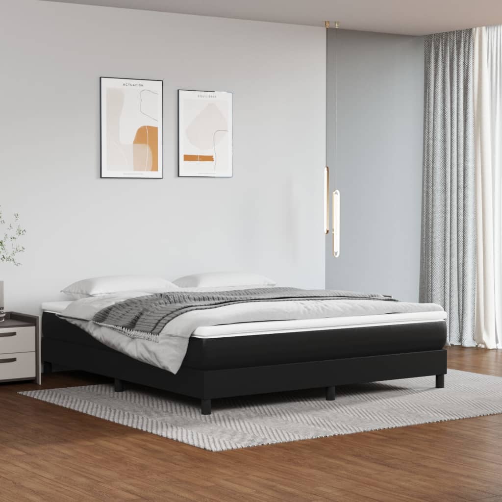 Matelas de lit à ressorts ensachés fermeté moyenne 152x203x20 cm similicuir - XIOS