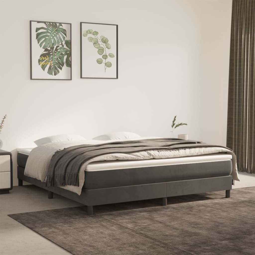 Matelas de lit à ressorts ensachés fermeté moyenne 193x203x20 cm velours - XIOS