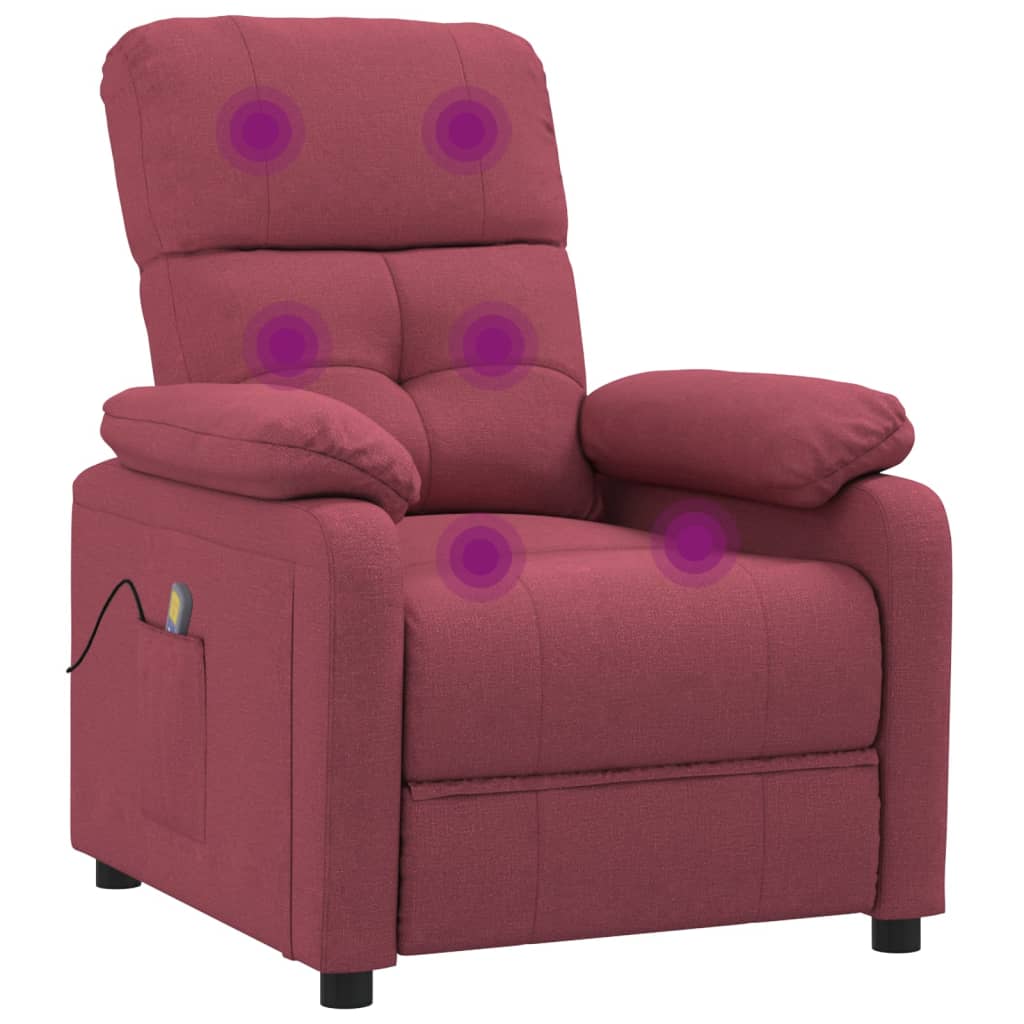 Fauteuil de massage Rouge bordeaux Tissu - XIOS