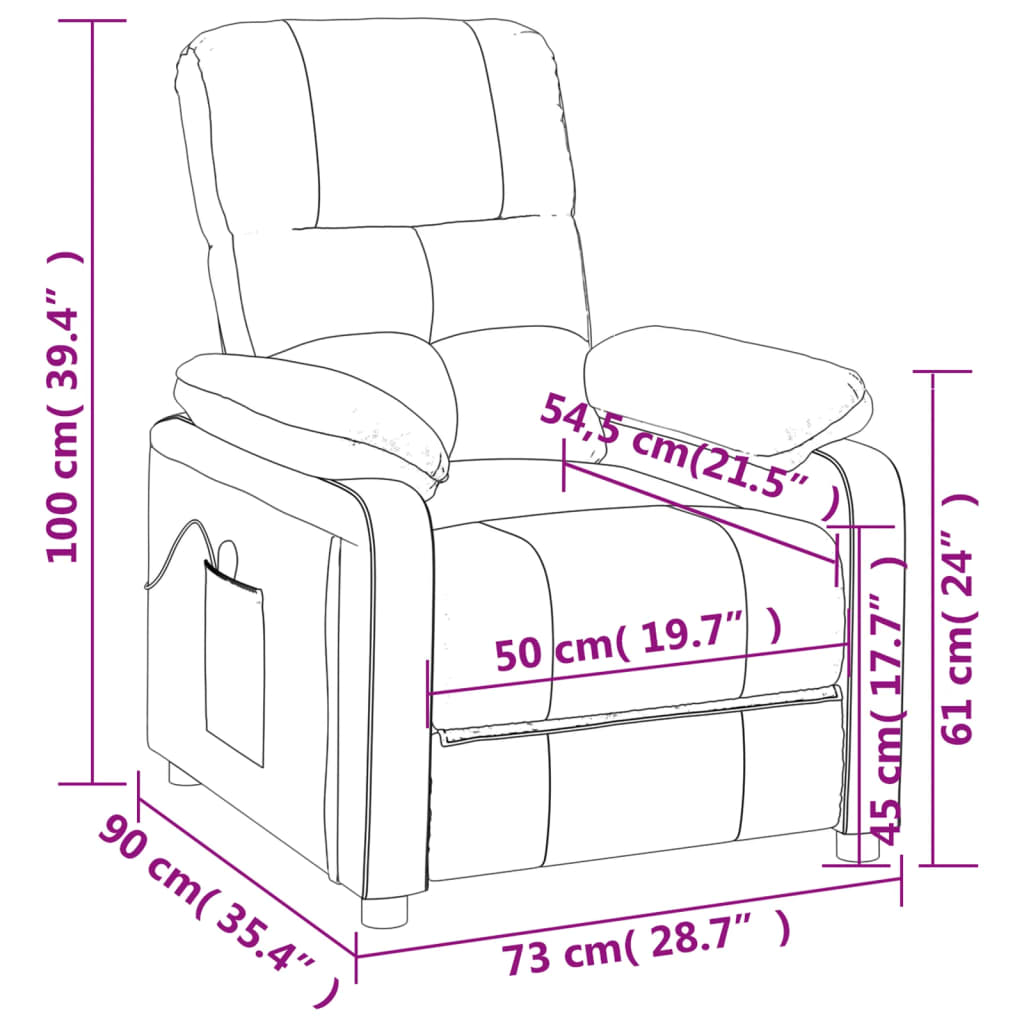 Fauteuil de massage Taupe Tissu