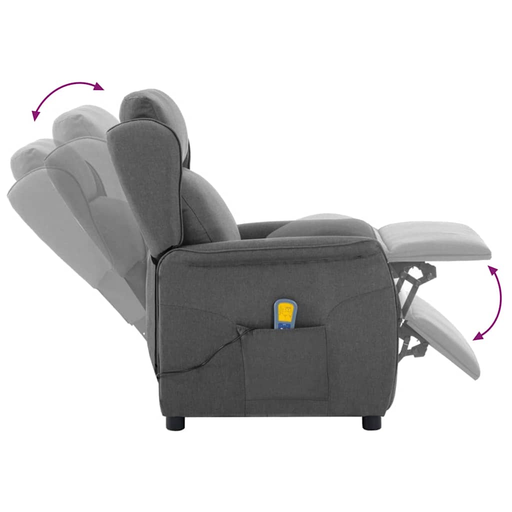 Chaise de massage Gris clair 93.5 x 67.5 x 101.5 cm tissu