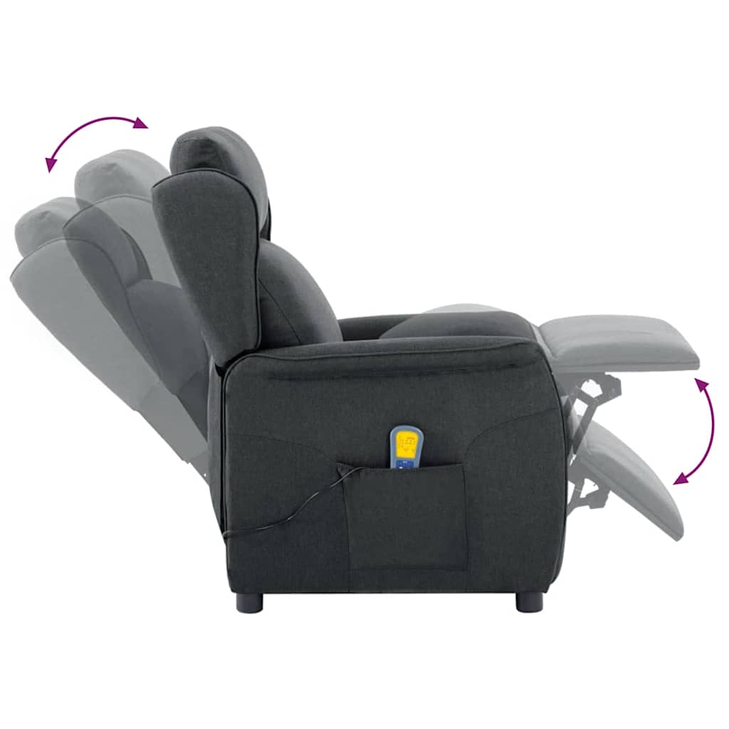 Chaise de massage Gris foncé 93.5 x 67.5 x 101.5 cm tissu