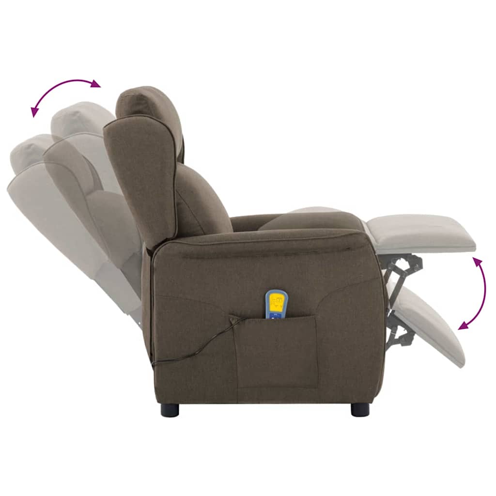 Chaise de massage Taupe 93.5 x 67.5 x 101.5 cm tissu