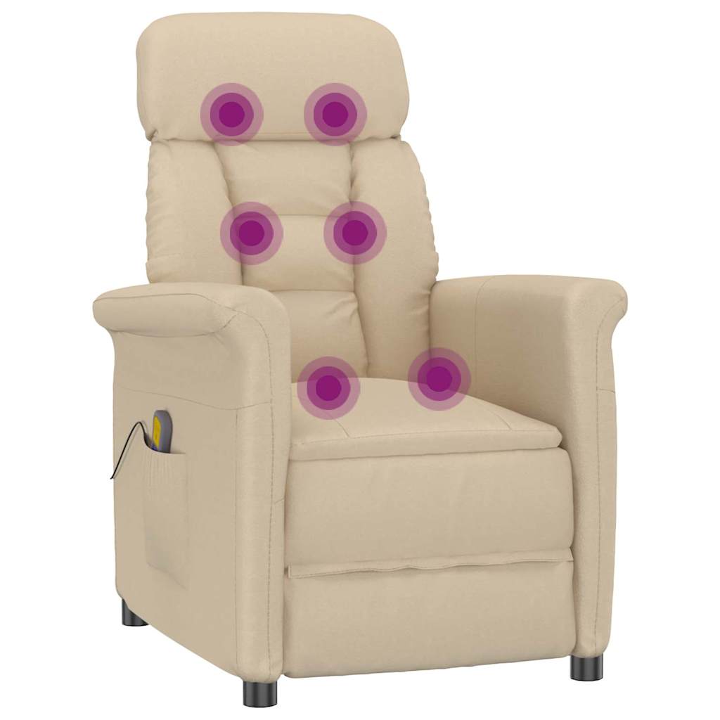 Chaise de massage Crème 96,5 x 70,5 x 95 cm Microfibre