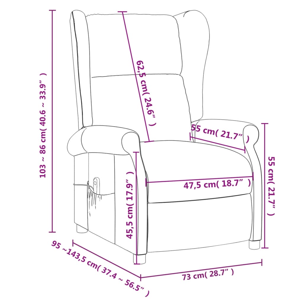 Fauteuil de massage Gris clair Tissu