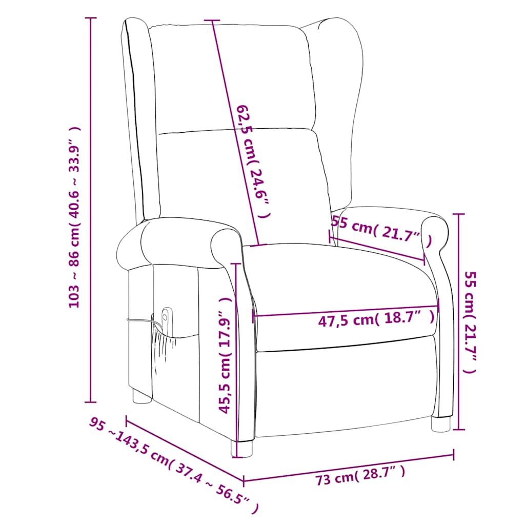 Fauteuil de massage Gris foncé Tissu