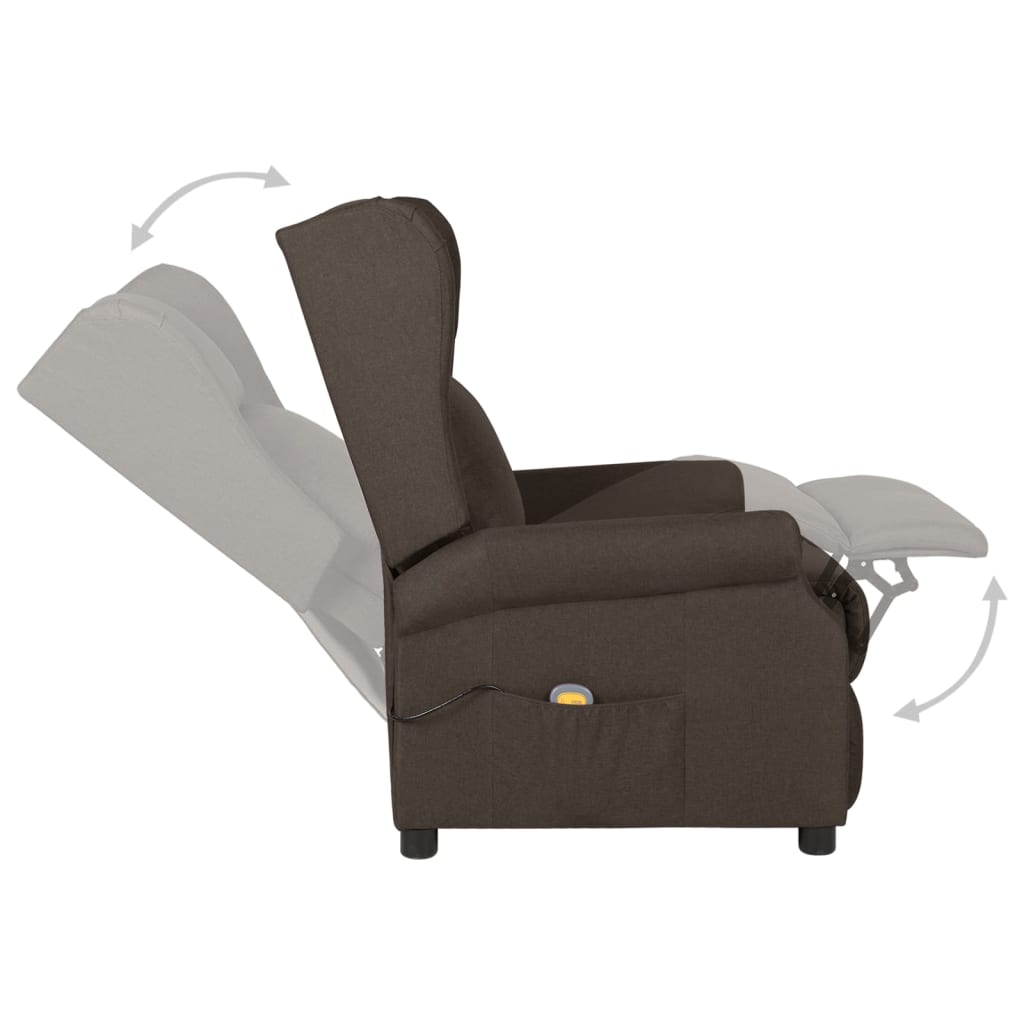 Fauteuil de massage Marron foncé Tissu - XIOS