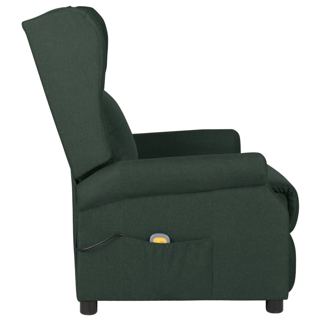 Fauteuil de massage Vert foncé Tissu