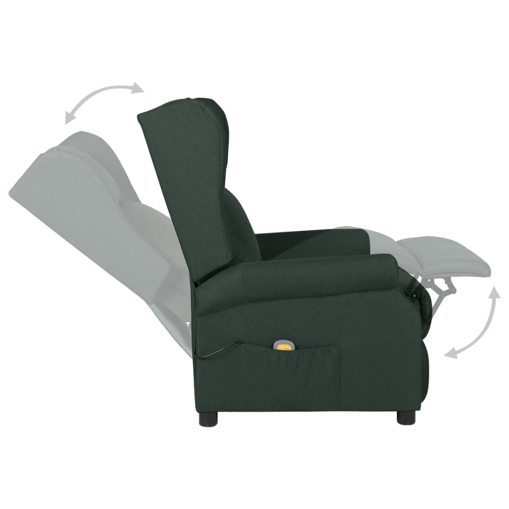 Fauteuil de massage Vert foncé Tissu